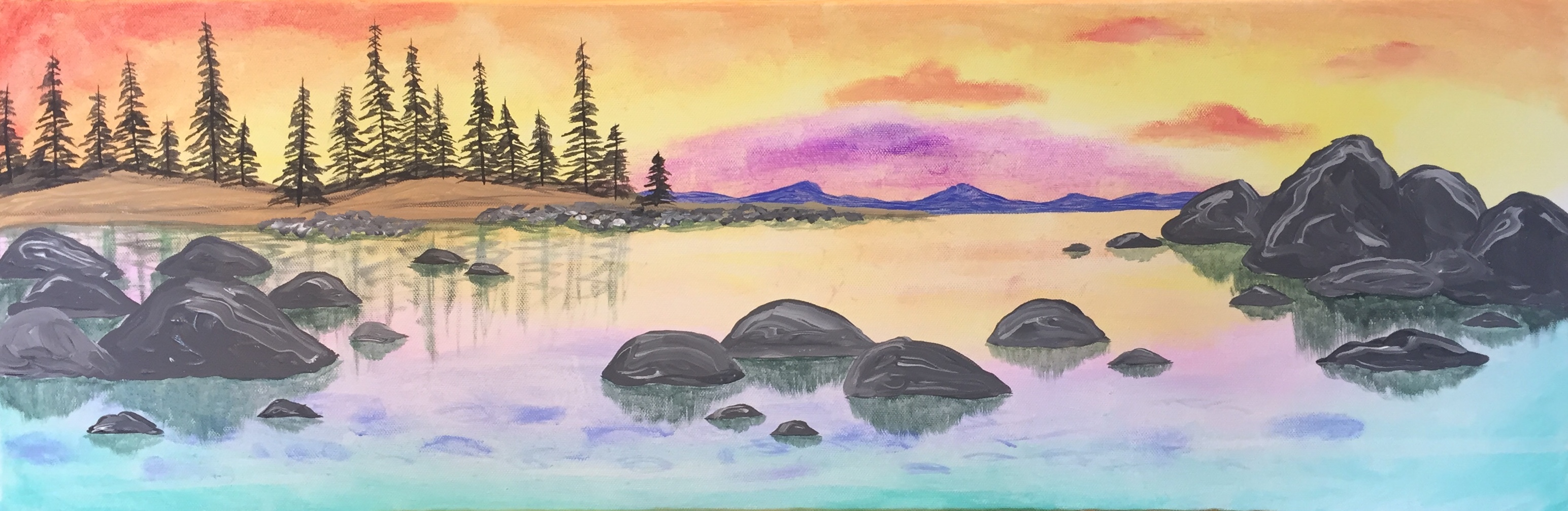 Sand Harbor Sunset Pinot's Palette Painting