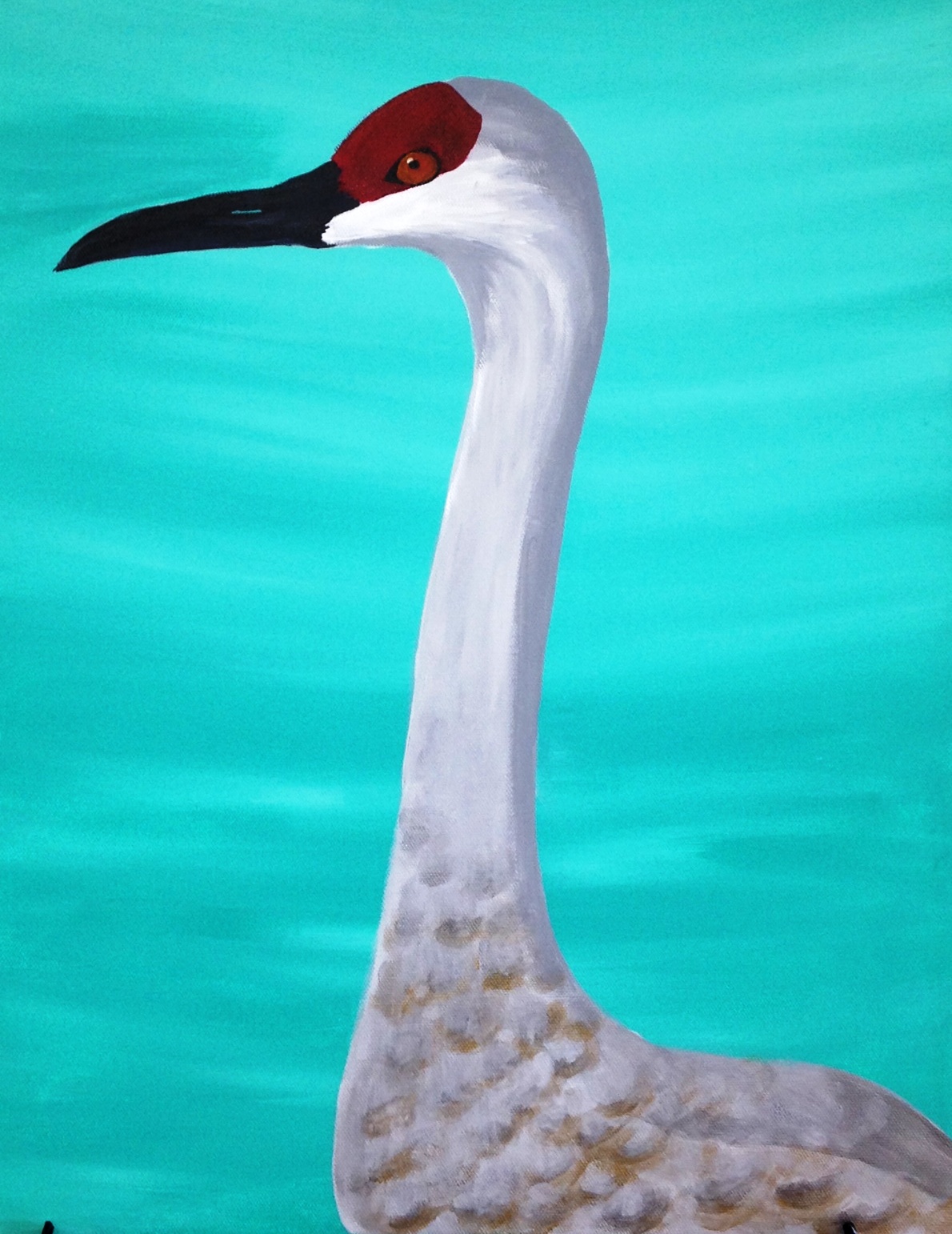 Sandhill Crane Pinot's Palette Painting