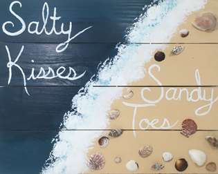 Sandy Toes & Salty Kisses Wood Pallet Sign