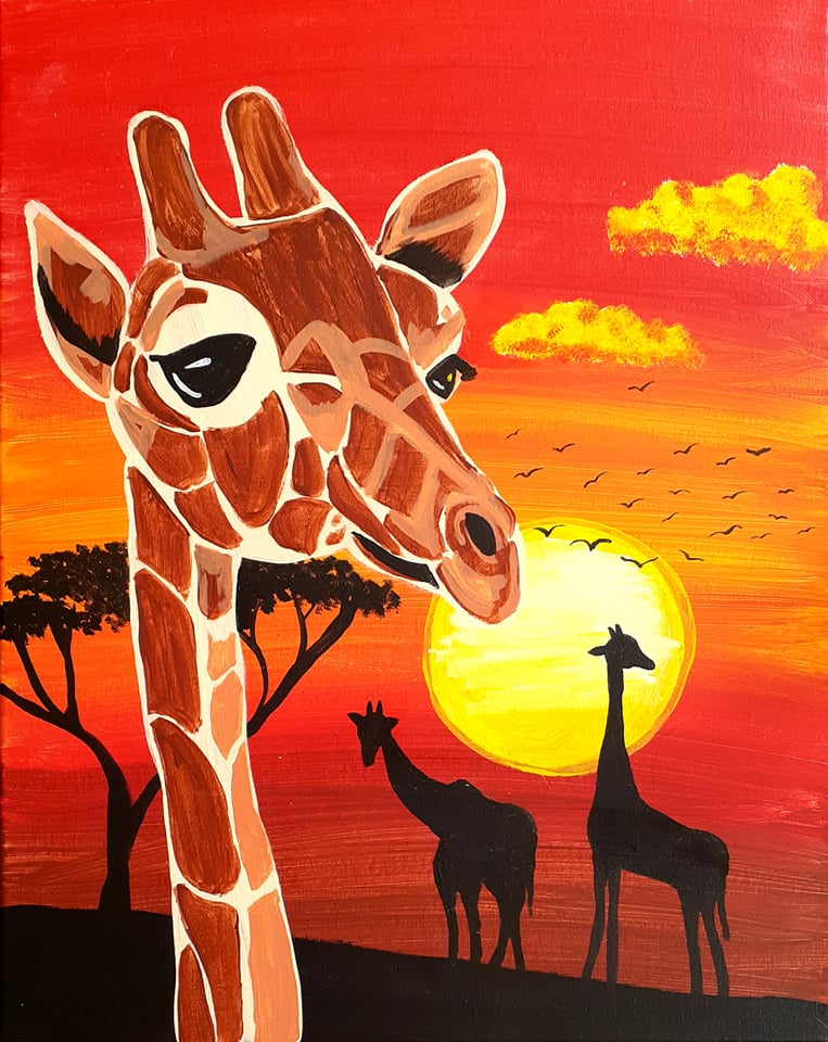 Savanna Giraffes - Pinot's Palette Painting