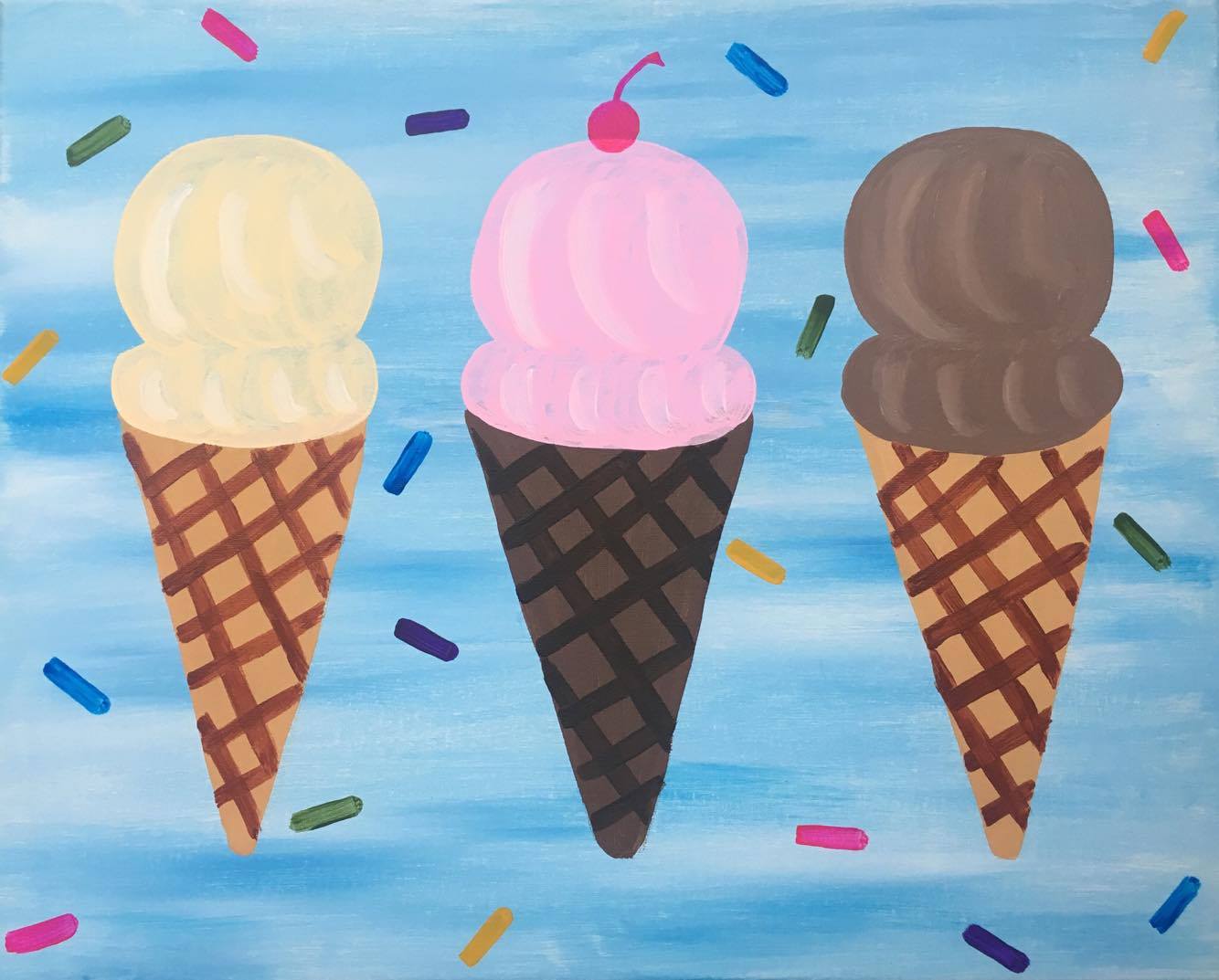 Scoops and Sprinkles Pinot's Palette Painting