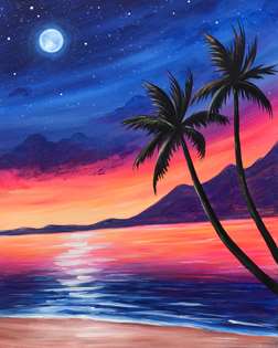 Join us to paint Seaside Sunset at McQ's Pub at Lake Lenape!