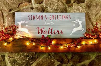 Season's Greetings Wood Board