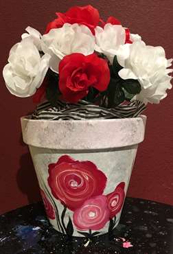 Shabby Chic Cottage Blooms Pot