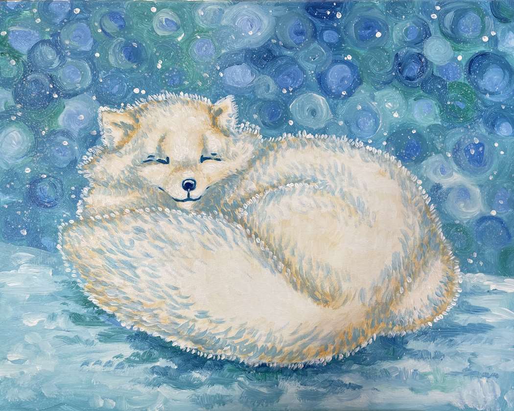 Sleepy Snow Fox