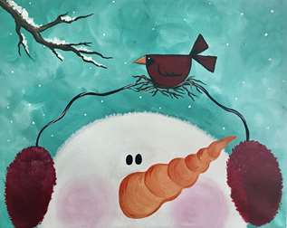 Painting by the Lake - Snowman's Best Friend