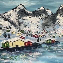 Snowy Norwegian Village 