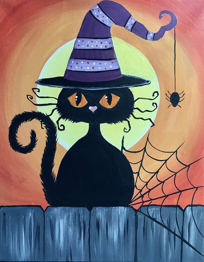 Schools Out! Paint a Spooky Kitty!