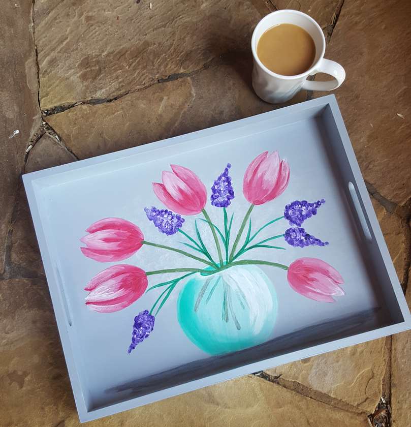 Paint on a wood tray!