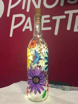 Spring Wine Bottle Painting