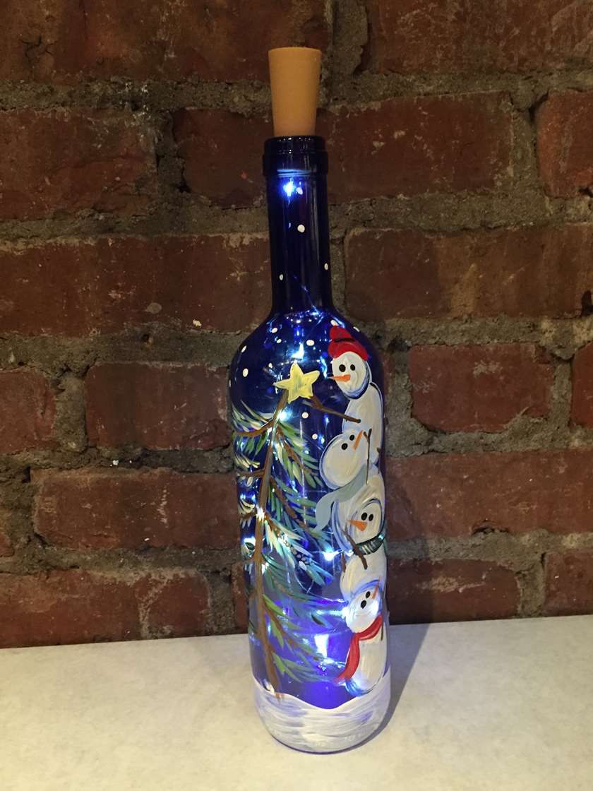 Wine Bottle Painting with Lights!