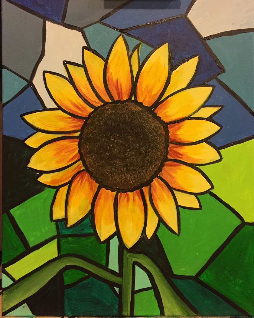 Stained Glass Sunflower - Wed, Mar 16 7PM at Woodmere