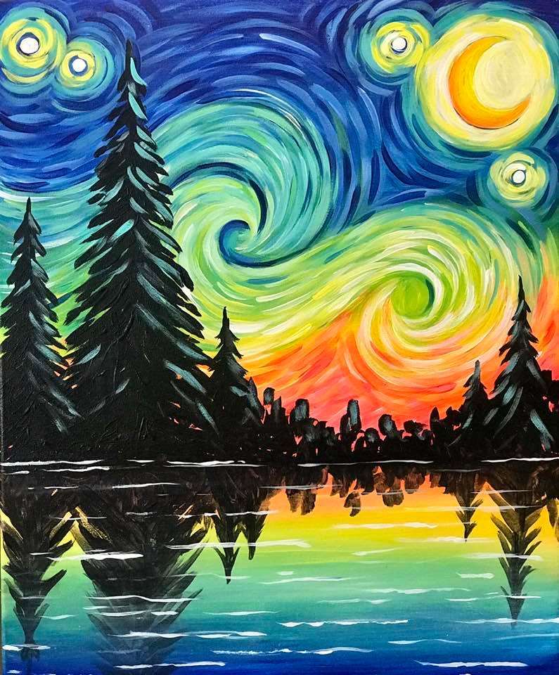 Starry Night Lake View