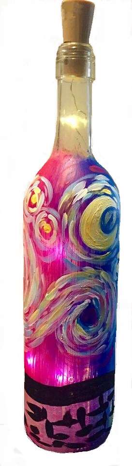 Craft Night: Paint on Wine Bottle with Lights!