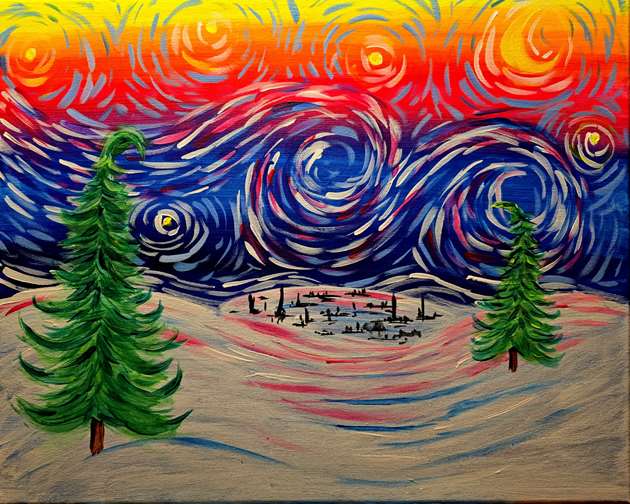 Starry Winter Glowing Night