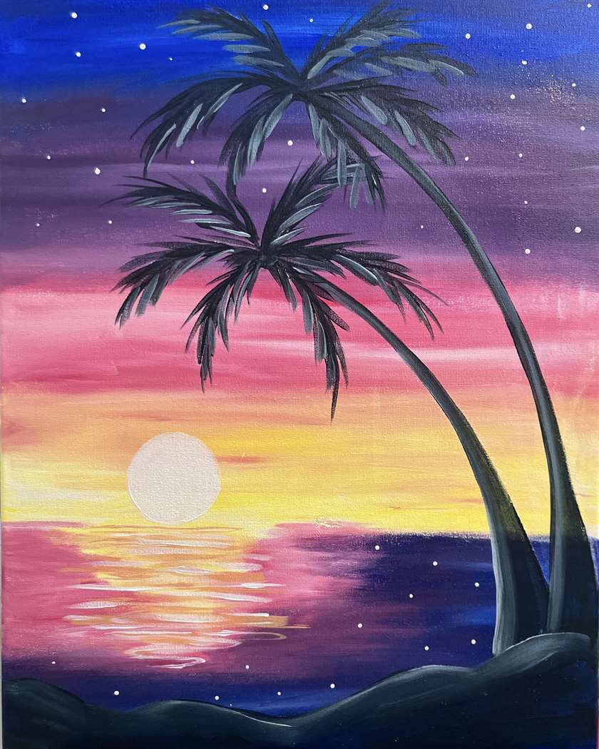 Summer Sunset Palms