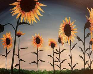 Sunflowers at Dusk