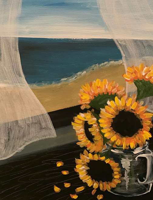 Sunflowers by the Seashore