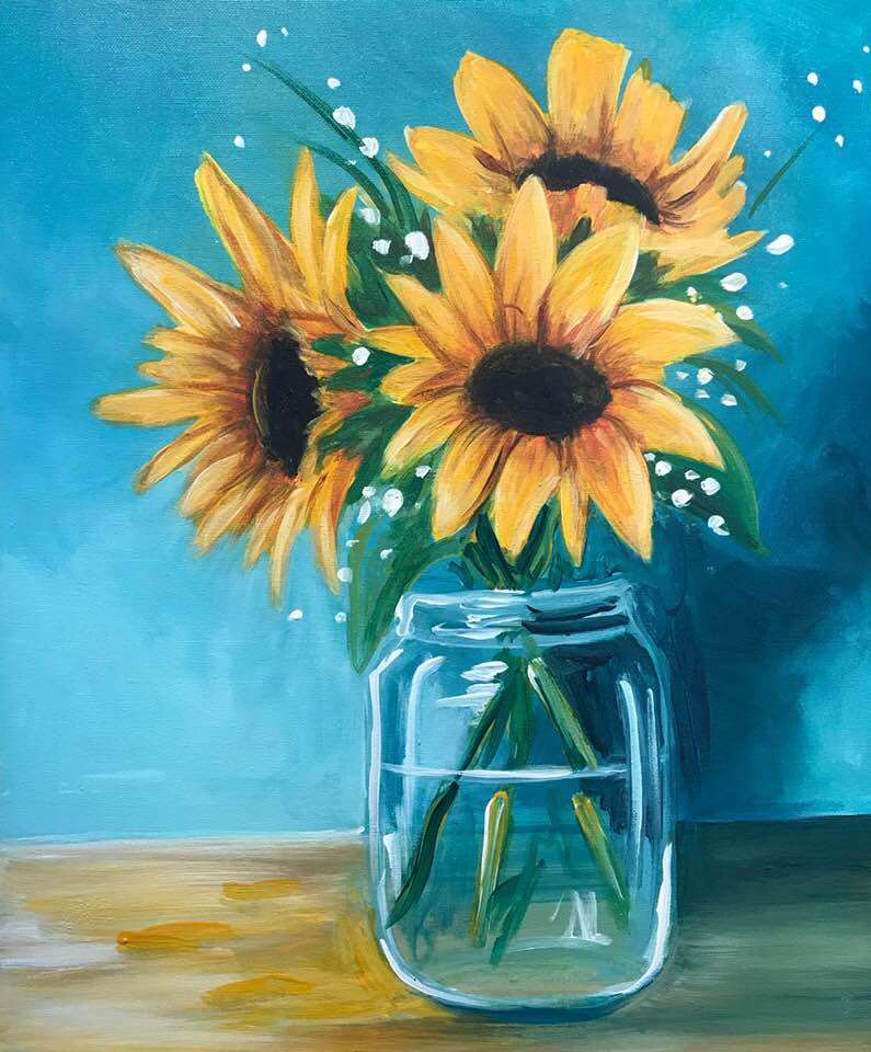 Sunflowers in a Glass - Sun, Oct 122 12:12PM at Bricktown