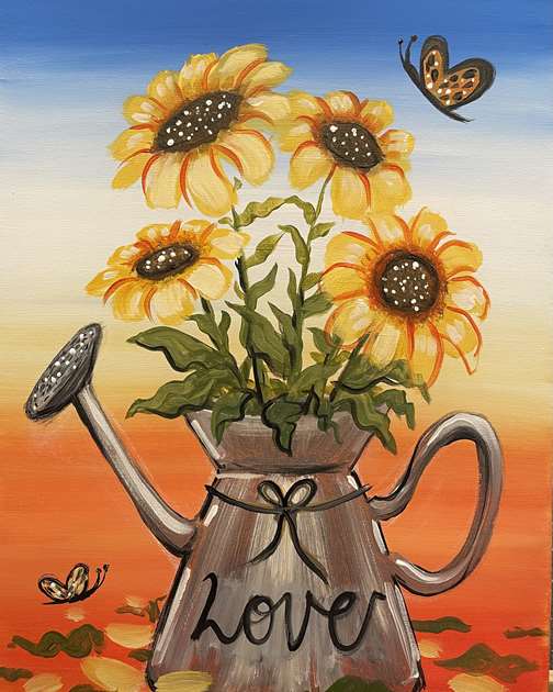 Sunflowers in a Watercan 