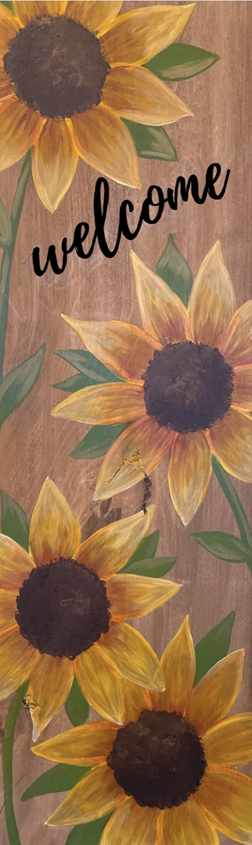Sunny Sunflower - Wood Porch Leaner
