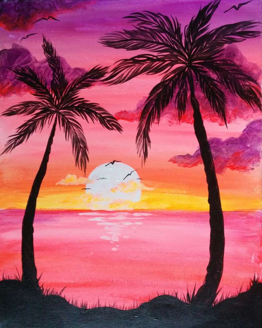 Paint 🌴 while sippin' 🍹 under the black lights!