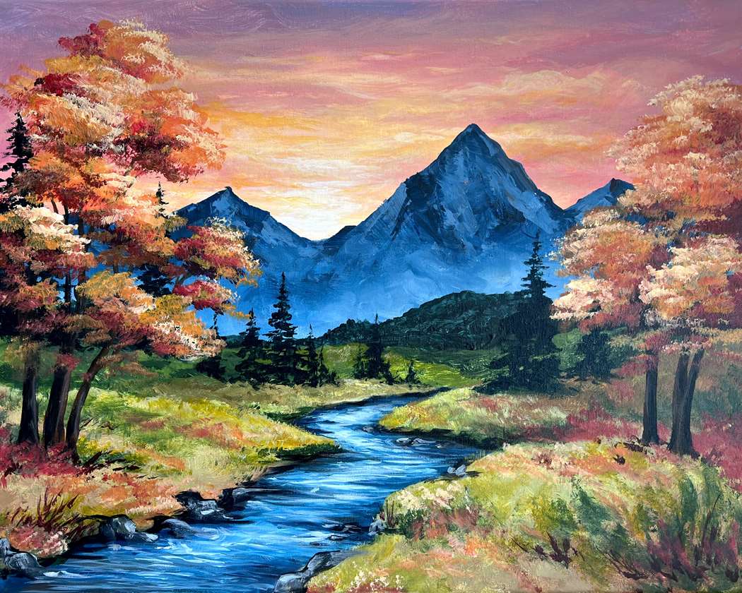 Gorgeous New Painting--Bob Ross Style!