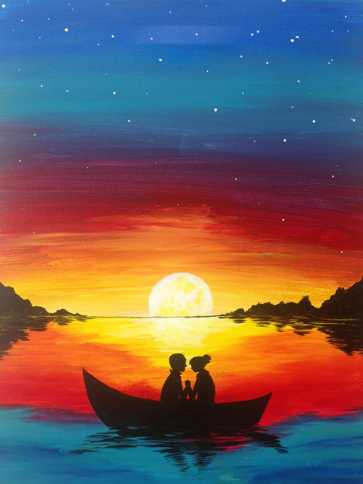 Sunset Romance Pinots Palette Painting