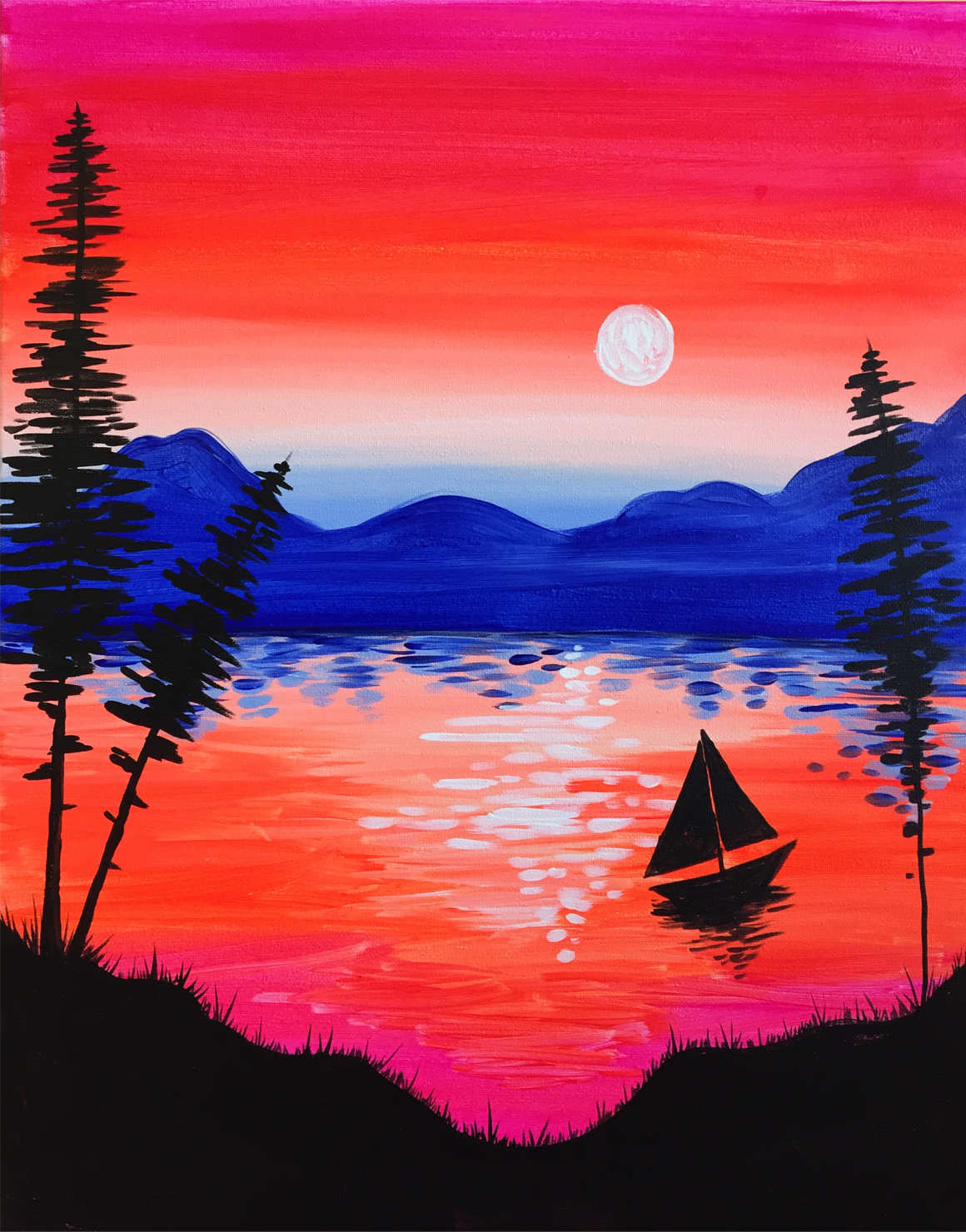 Sunset Sailing - Pinot's Palette Painting