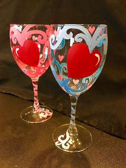 Sweet Hearts Wine Glass 