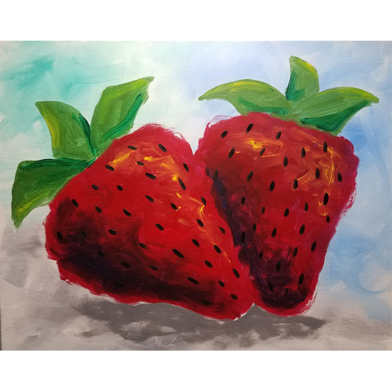 IN STUDIO CLASS: STILL LIFE PAINTING - SWEET JUICY STRAWBERRIES - $3 GLASSES OF HOUSE WINE SPECIAL