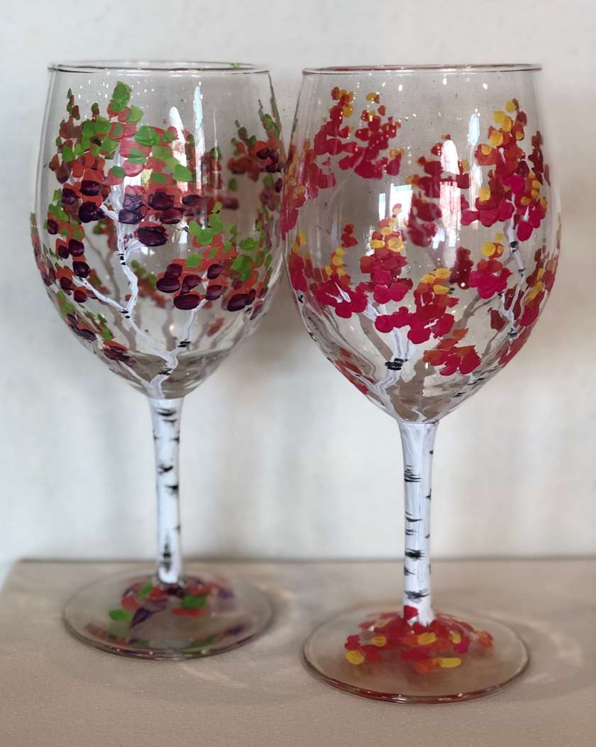 Paint on 2 Wine Glasses!