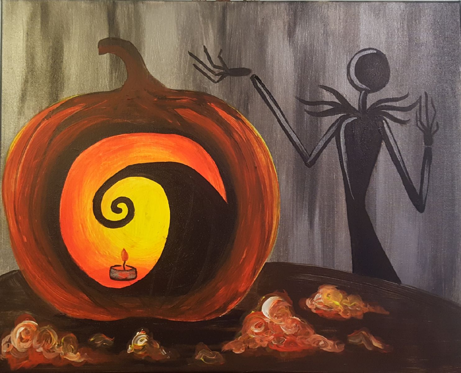 The Pumpkin Carving King - Pinot's Palette Painting