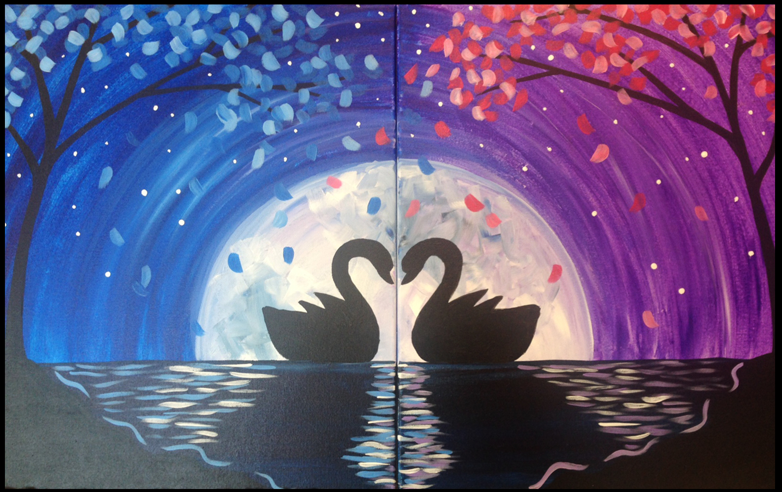 The Swan's Silhouette - Date Night - Pinot's Palette Painting