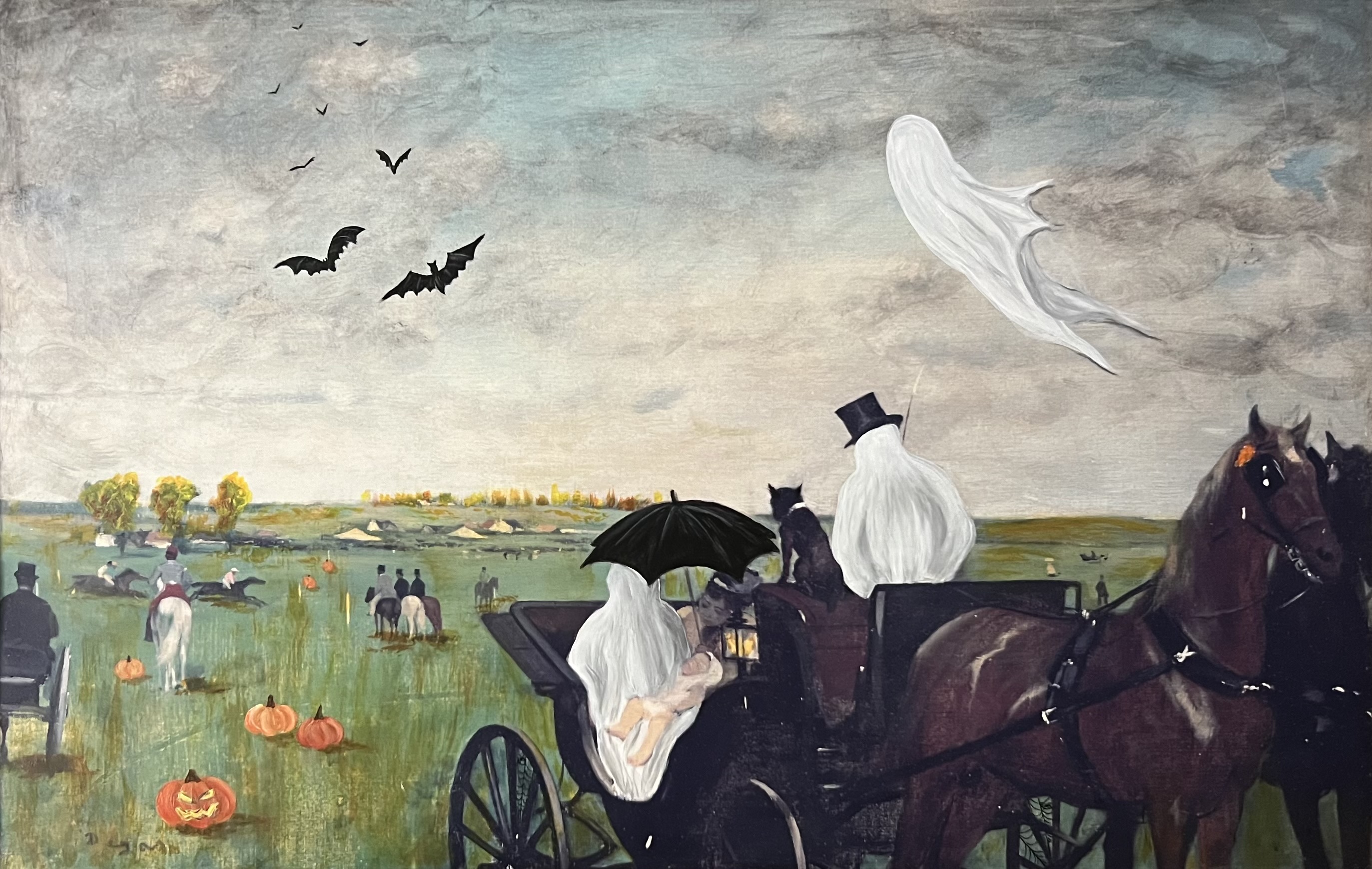 Thrifted Ghost Painting - Pinot's Palette Painting