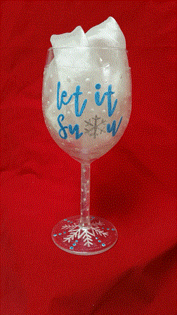 Tipsy Snowflakes Wine Glass