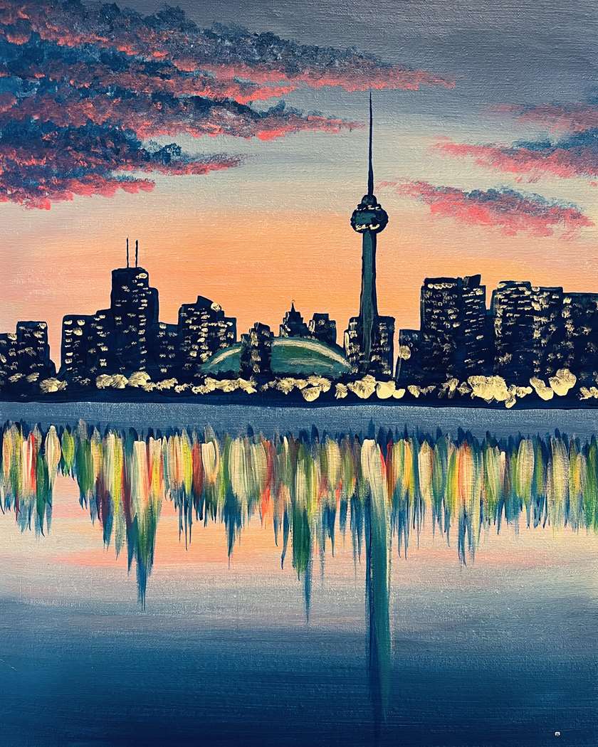 Toronto Skyline at Sunset - Pinot's Palette Painting