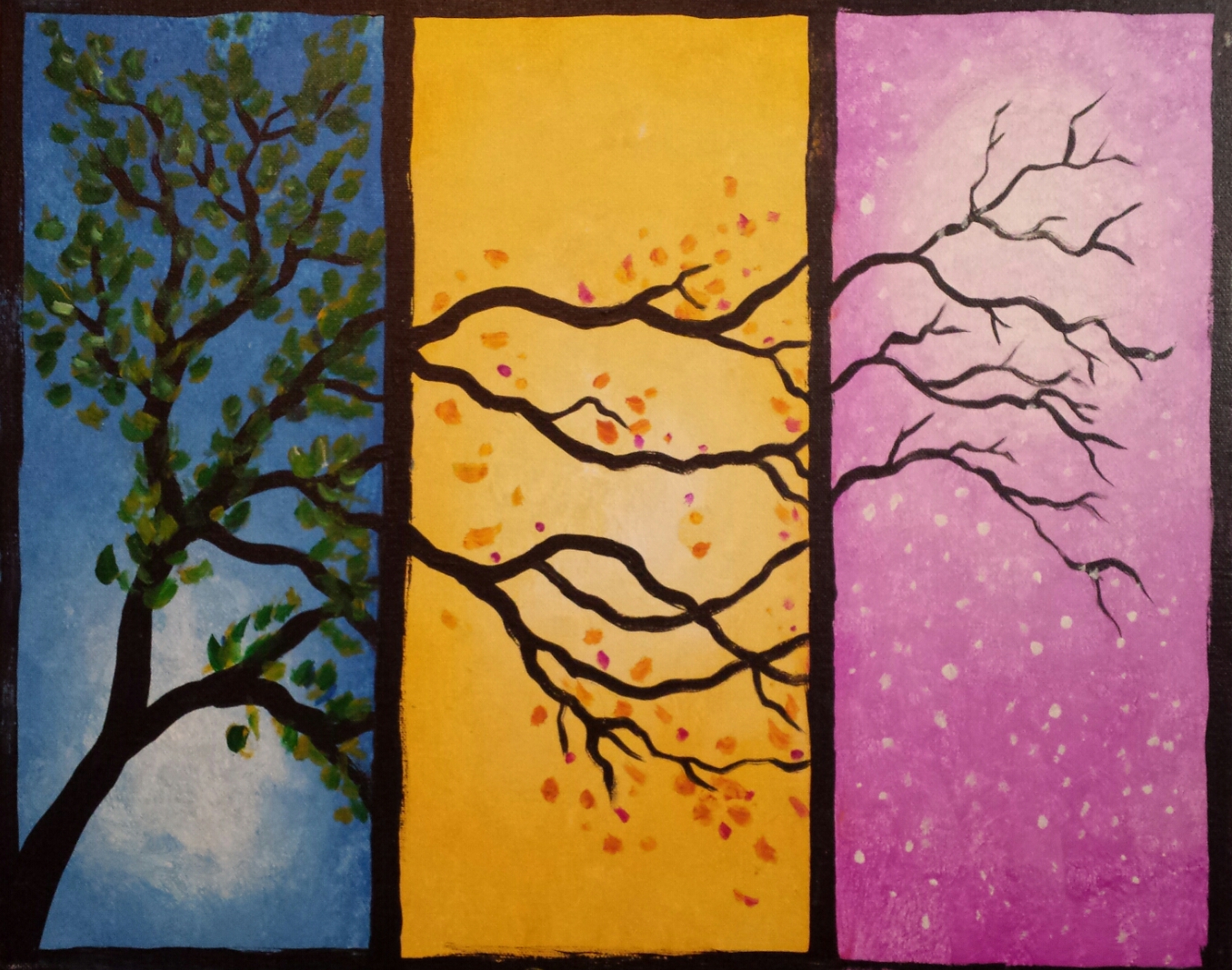 Triptych Season - Pinot's Palette Painting