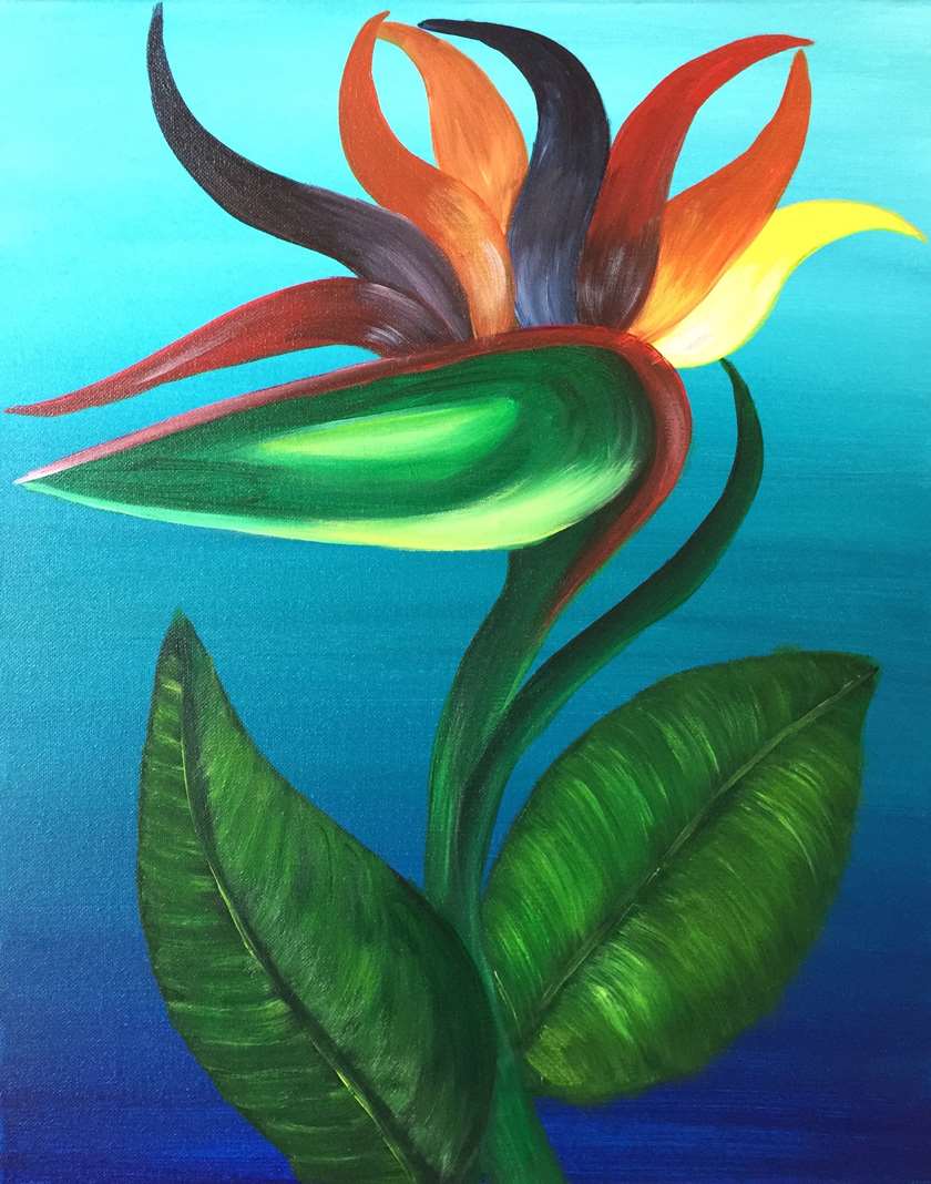 Tropical Bird of Paradise - Pinot's Palette Painting