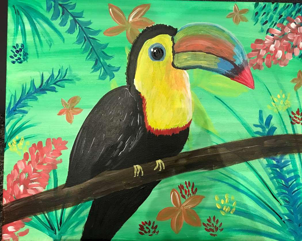 Family Sunday - All Ages can paint this Tropical Toucan