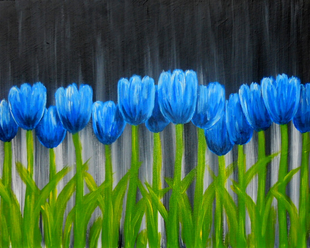 Tulips in Blue - Pinot's Palette Painting