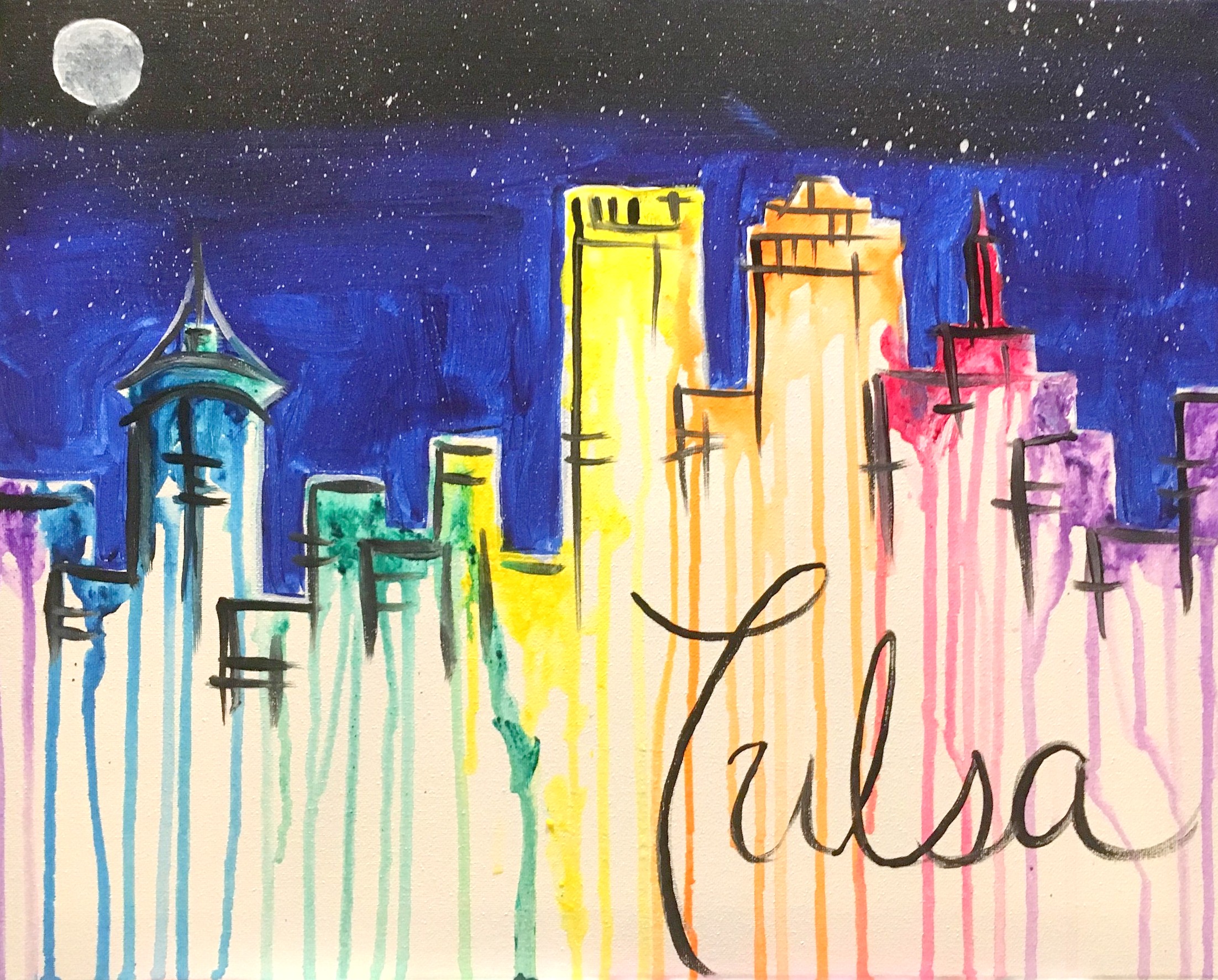 Tulsa Nights Pinot S Palette Painting   Tulsa Nights 