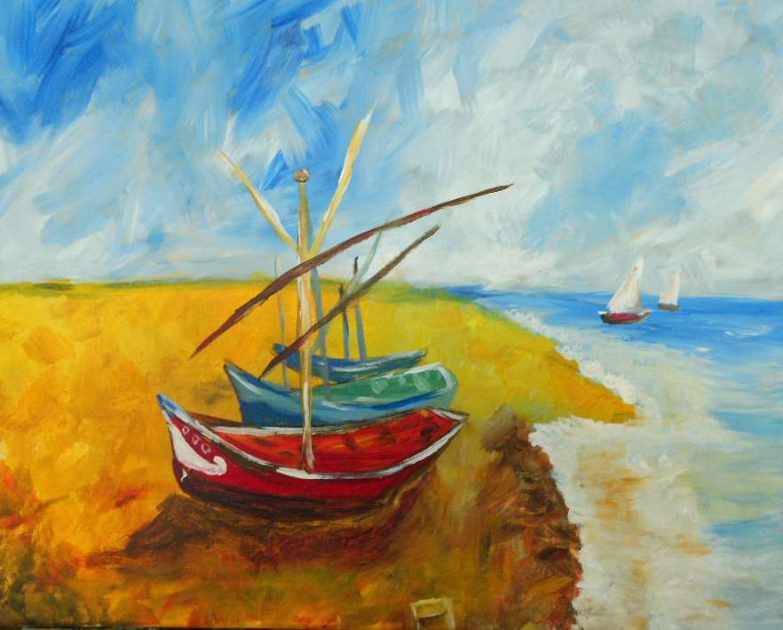 Van Gogh Fishing Boats On The Beach at Saint Maries Sun