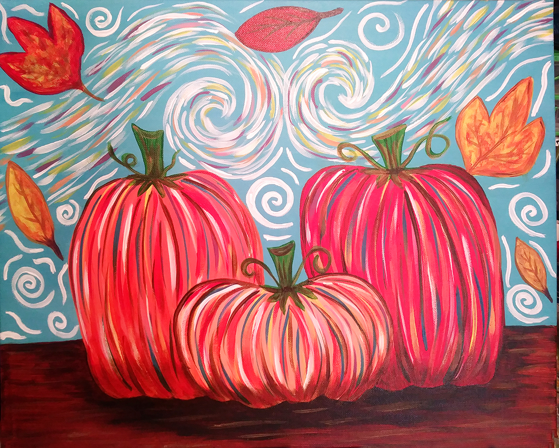 Van Gogh Pumpkins - Pinot's Palette Painting