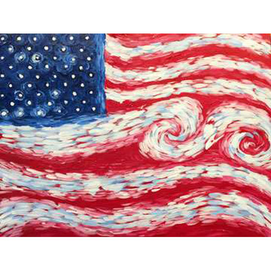 Van Gogh Style American Flag