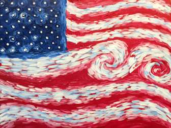 Van Gogh Style American Flag