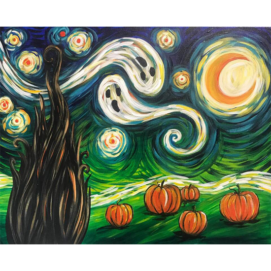 $39 In-Studio Event: Van Gogh's Starry Night Halloween