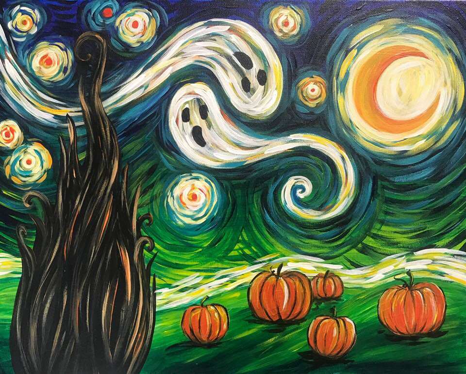 $39 In-Studio Event: Van Gogh's Starry Night Halloween