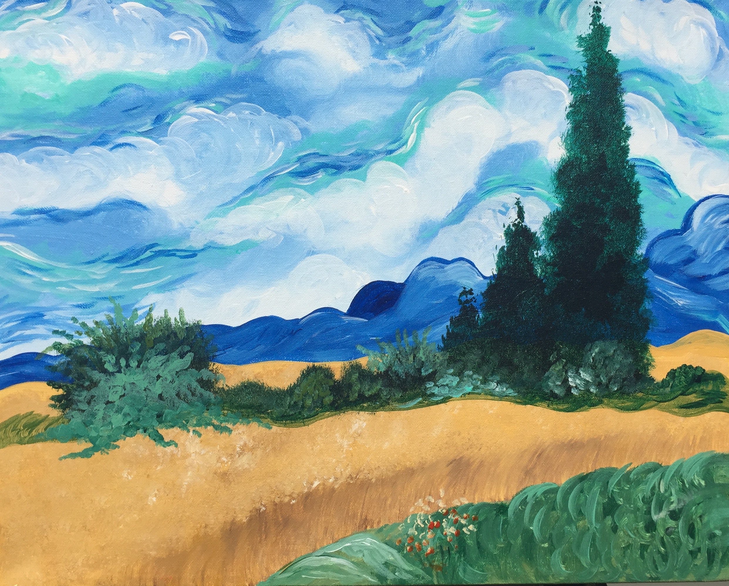 Van Gogh's Wheat Field - Pinot's Palette Painting