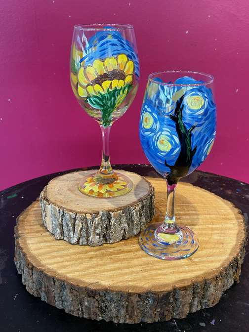 Van Gogh wine glass duo
